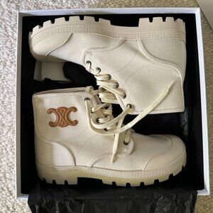 Authentic Celine Canvas Hightop Sneakers